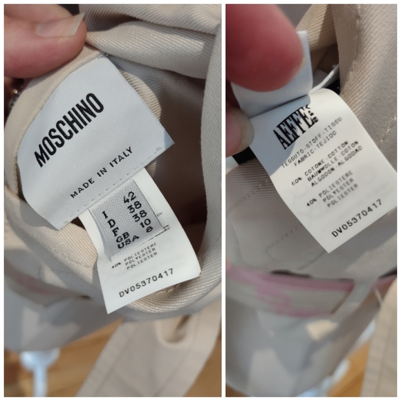Moschino Aeffe Spa reversible khaki/pink patterned silk jacket 8 EUC $1300 - Picture 5 of 15